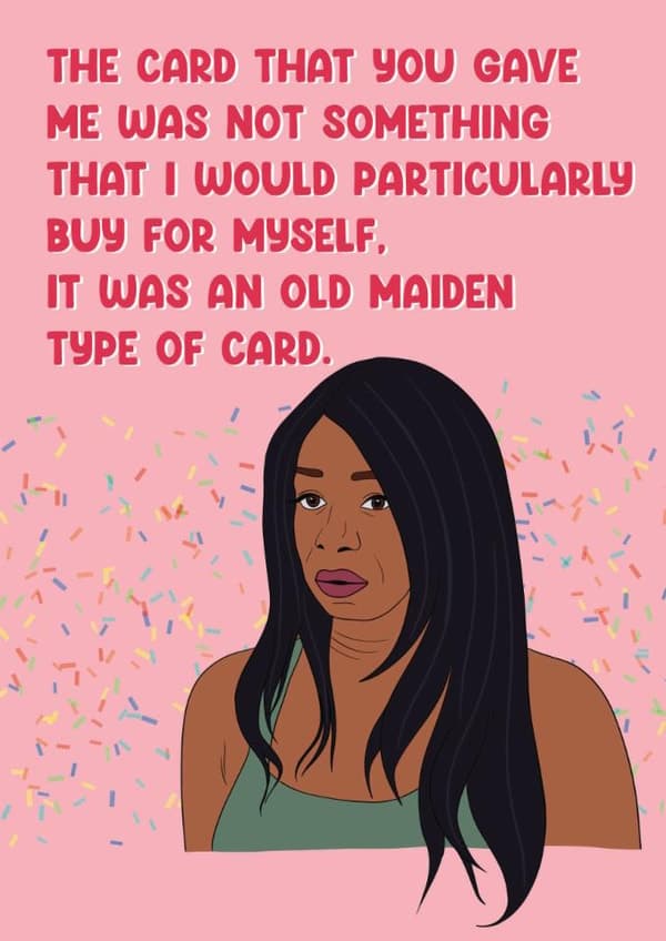 funny birthday card aimed at adult, women