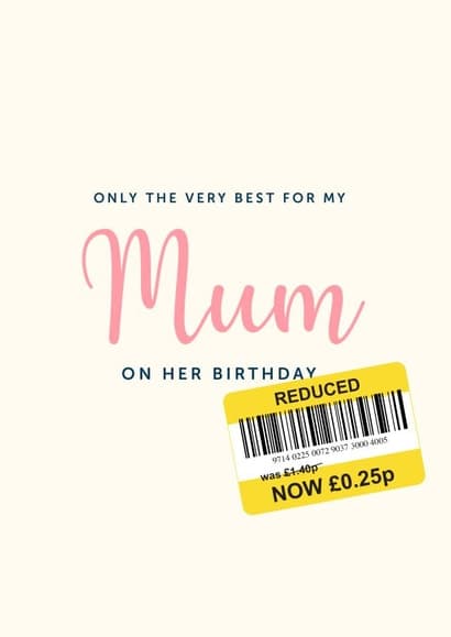 sentimental birthday card aimed at mum