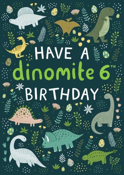 cute, kid friendly birthday card aimed at 6 year olds, children