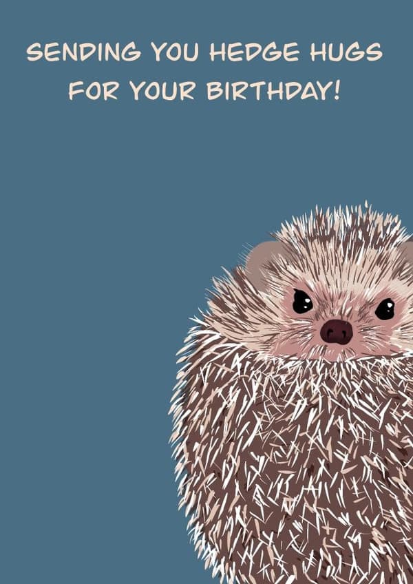 cute, animal birthday card aimed at friends, animal lovers