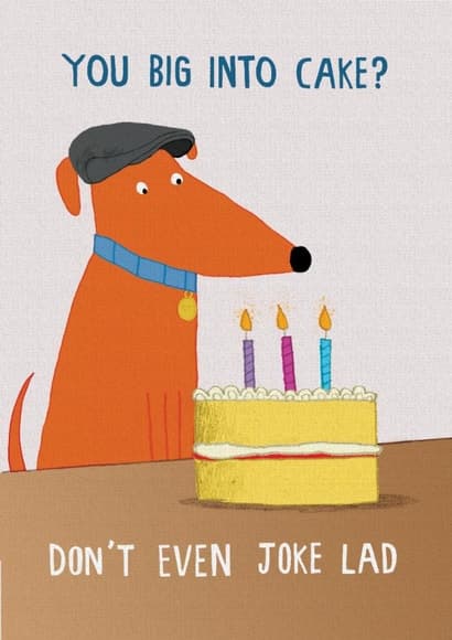 funny, animal birthday card aimed at dog lovers, friends