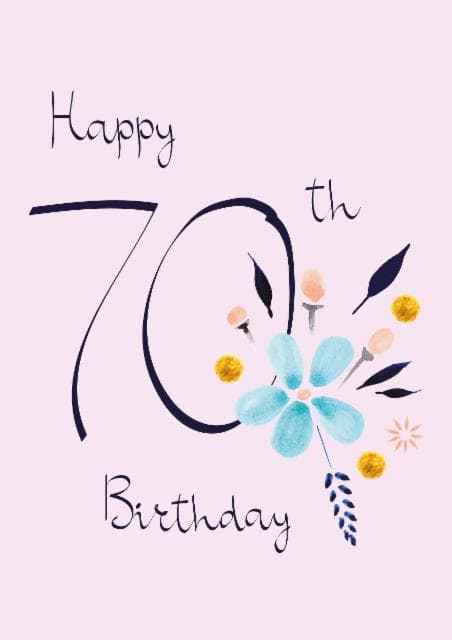 sentimental birthday card aimed at 70 year olds, adults