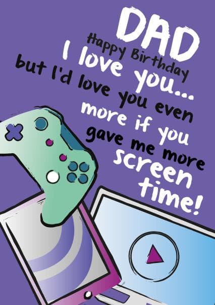 funny birthday card aimed at dad