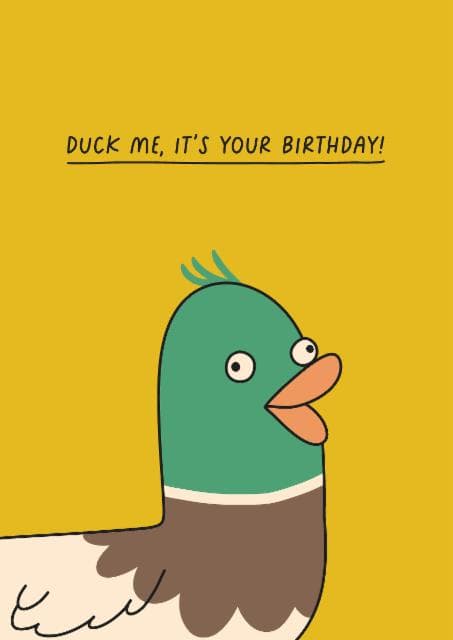 funny, animal birthday card aimed at adults, friends