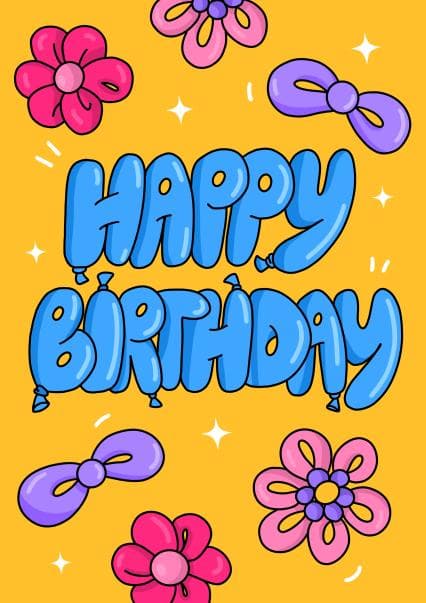 cute birthday card aimed at girls, women