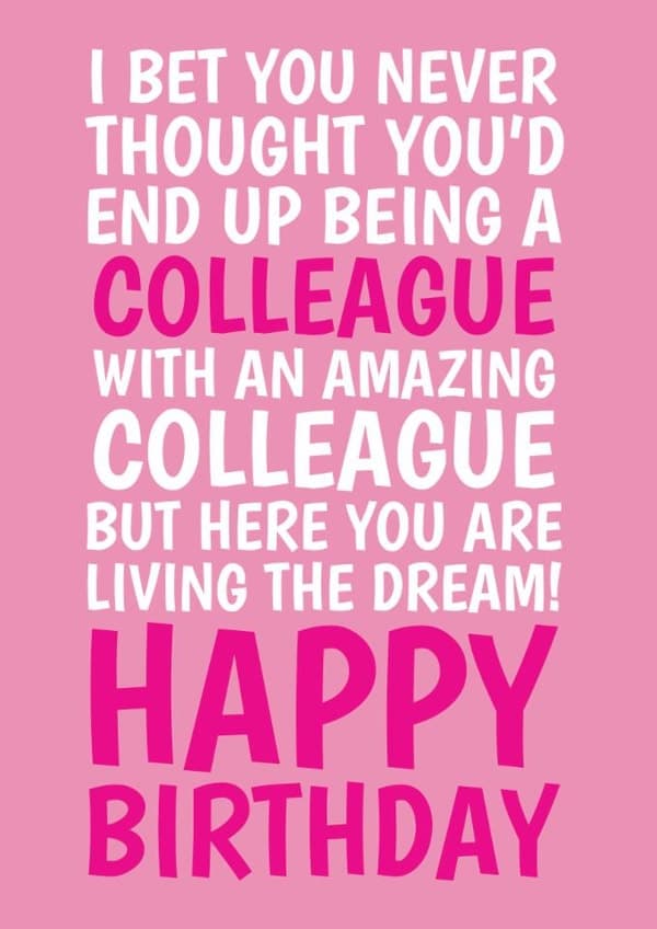 funny birthday card aimed at adult, colleagues, friends