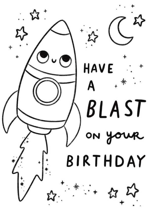 cute, kid friendly birthday card aimed at 1 year olds, 3 year olds, 5 year olds, 6 year olds, children, kids, boys, girls