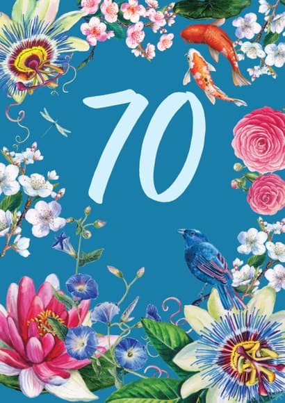 sentimental birthday card aimed at 70 year olds, adults