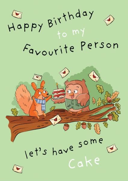 cute birthday card aimed at family, friends