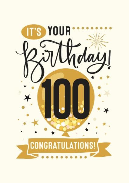 sentimental birthday card aimed at 100 year olds, old people
