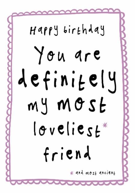 sentimental birthday card aimed at friends