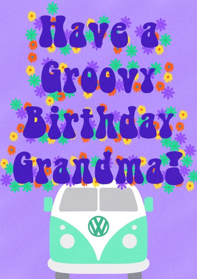 cheesy birthday card aimed at grandma