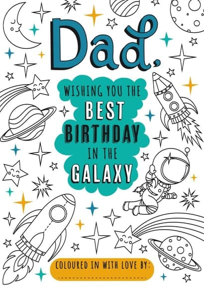cute birthday card aimed at dad