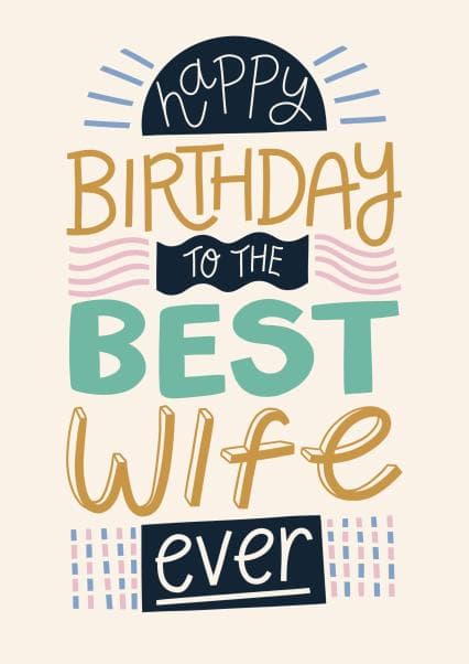 sentimental birthday card aimed at the wife, wives