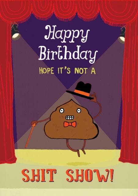 funny, rude birthday card aimed at adult, friends