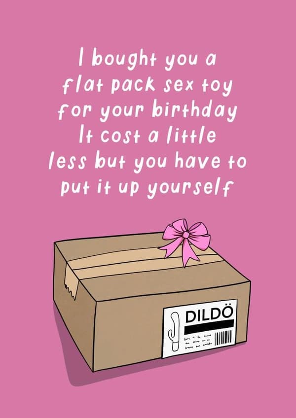 rude birthday card aimed at adult, women