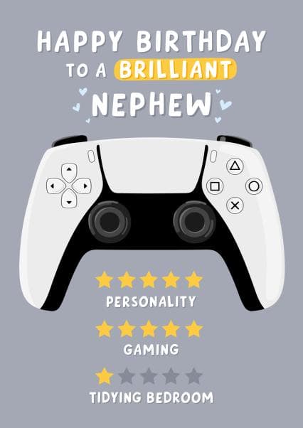 cute birthday card aimed at nephew, kids