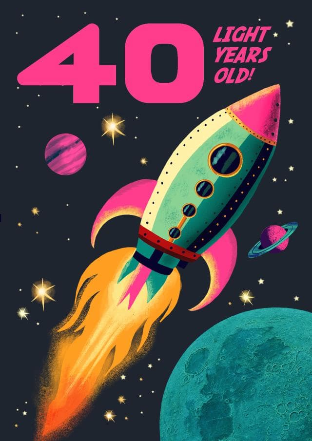 funny birthday card aimed at 40 year olds, adults