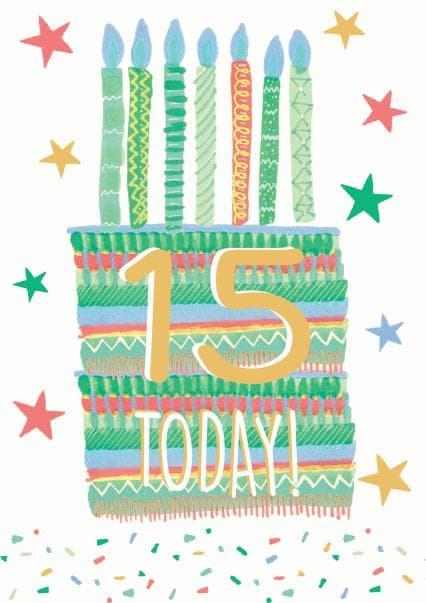 cute birthday card aimed at 15 year olds, kids