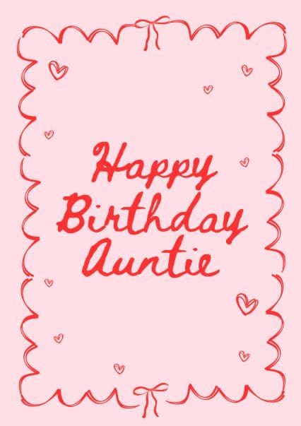 cute birthday card aimed at auntie, aunts, women