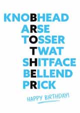 rude birthday card aimed at brother