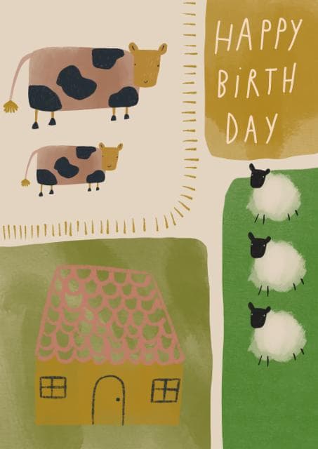 cute, animal birthday card aimed at kids, children