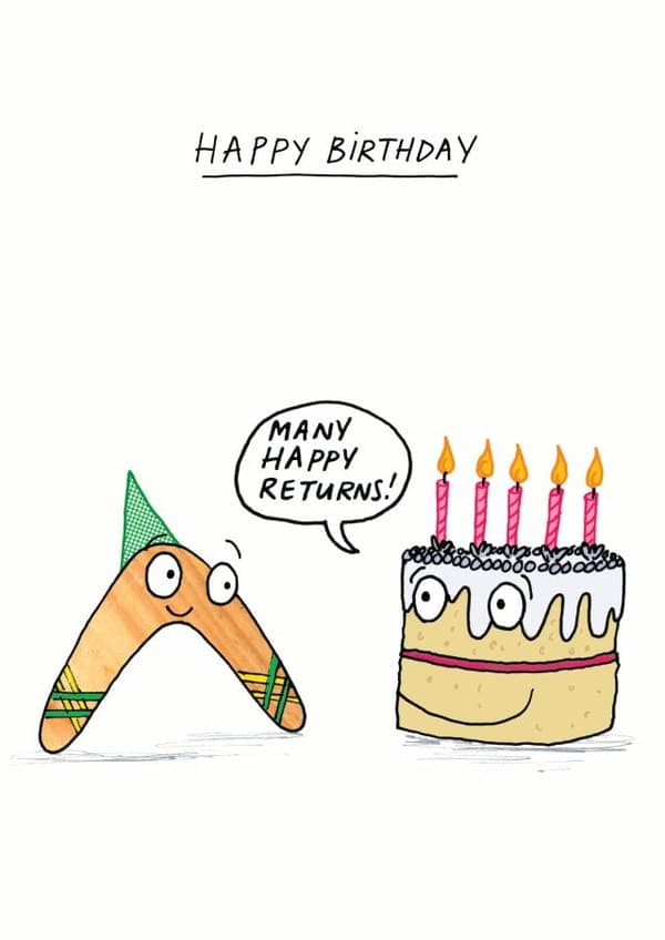punny birthday card aimed at kids, friends