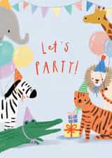 cute, animal birthday card aimed at kids, animal lovers