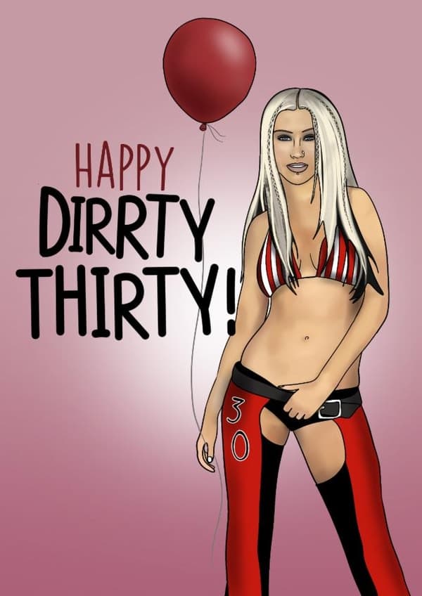 rude birthday card aimed at 30 year olds, adult, women