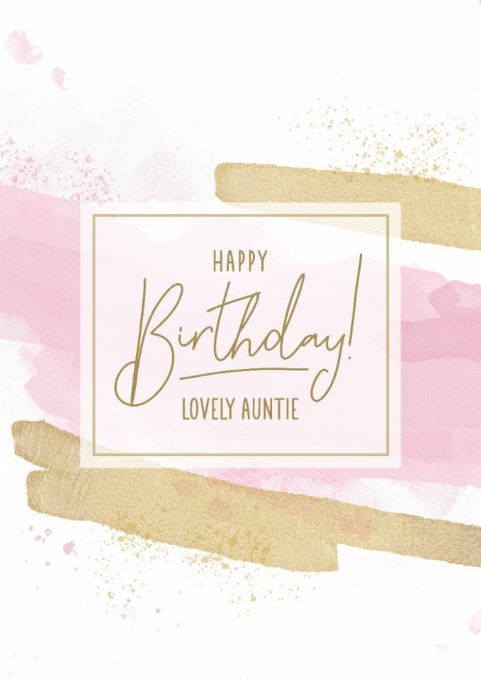 sentimental birthday card aimed at auntie, women
