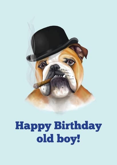 funny, animal birthday card aimed at dog lovers, adult