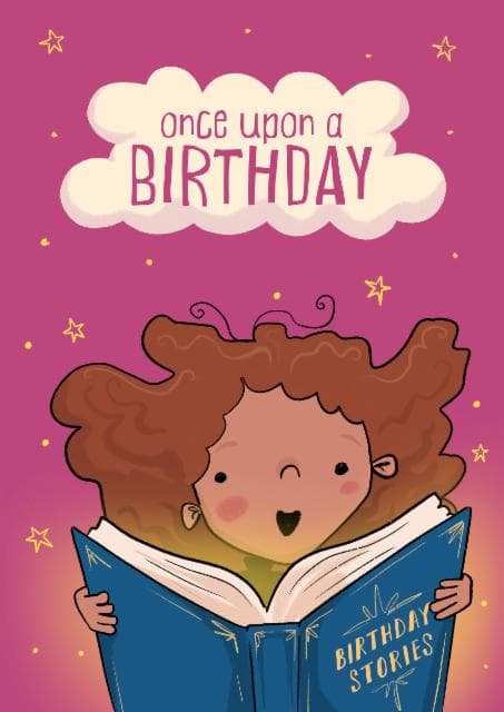 cute, kid friendly birthday card aimed at children, girls, 5 year olds