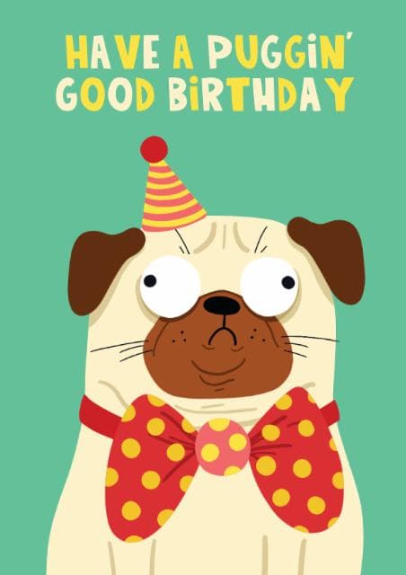 cute, funny birthday card aimed at dog lovers, friends
