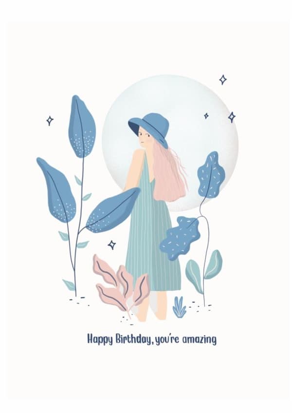 sentimental, cute birthday card aimed at women, friends