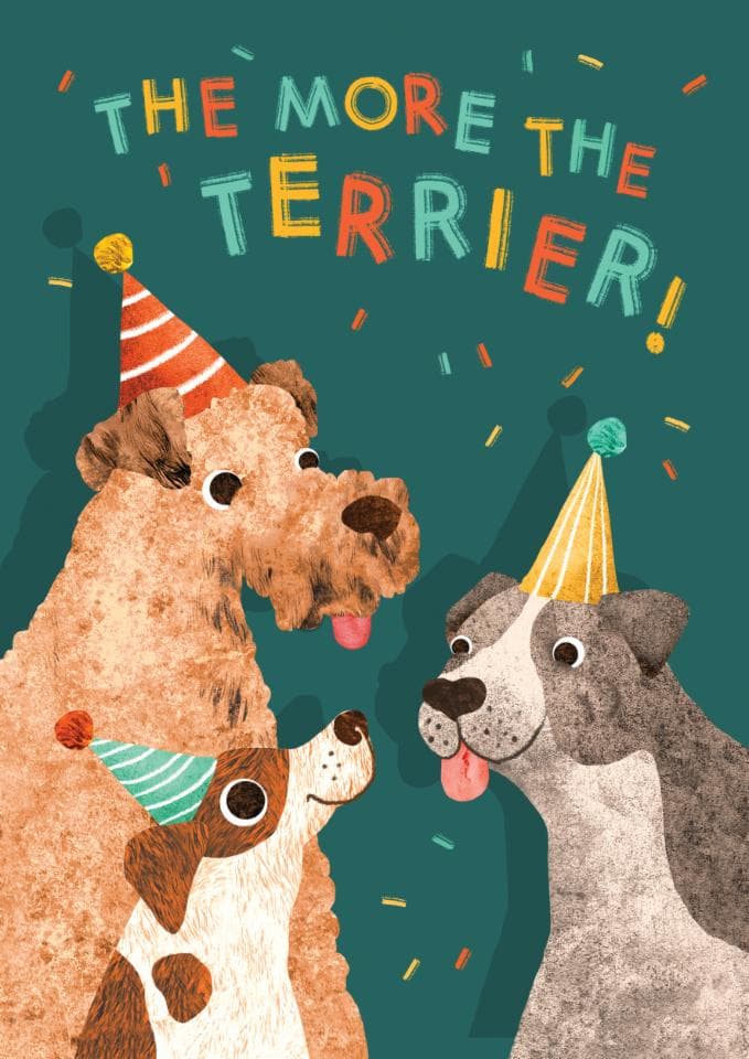 cute, animal birthday card aimed at dog lovers, friends
