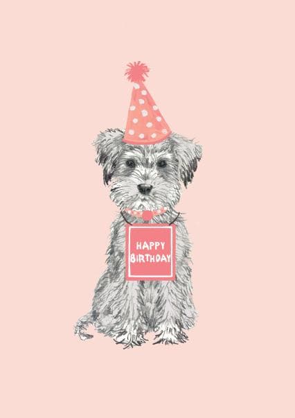 cute, animal birthday card aimed at dog lovers, friends