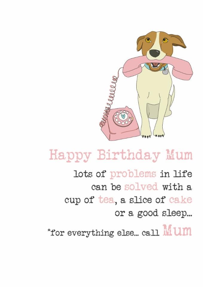 cute, punny birthday card aimed at mum, women