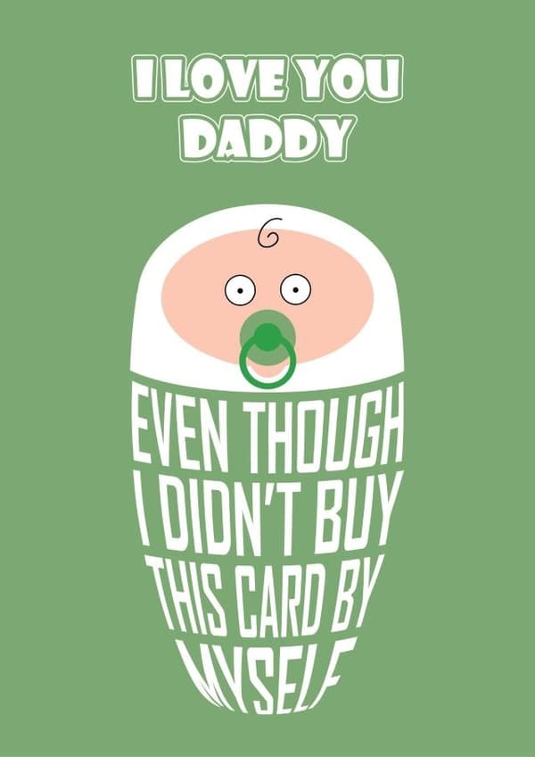 cute, punny birthday card aimed at dad, kids