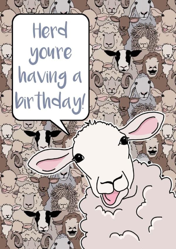 punny birthday card aimed at animal lovers, friends