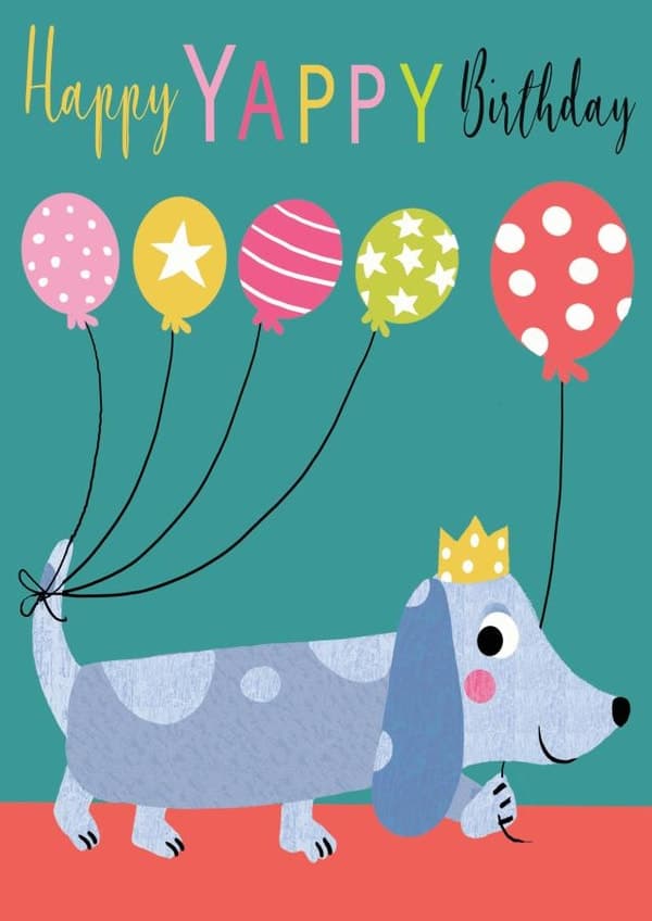 cute birthday card aimed at dog lovers, kids