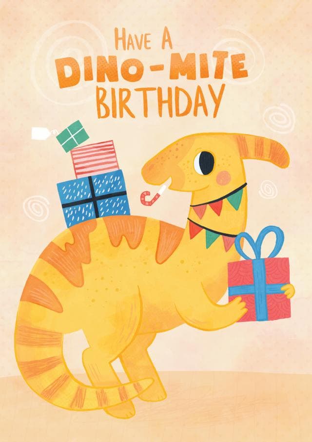 cute, kid friendly birthday card aimed at 1 year olds, 3 year olds, 5 year olds, kids, children