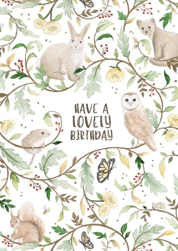 cute birthday card aimed at animal lovers, kids, family