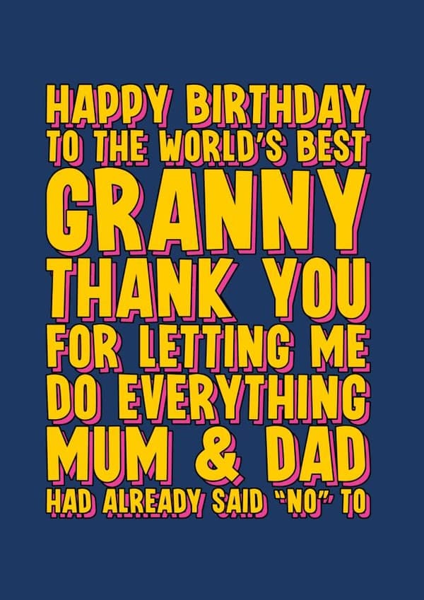 funny birthday card aimed at grandma