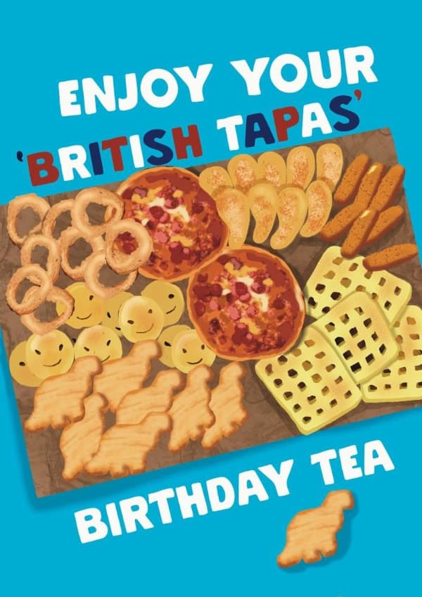 food birthday card aimed at birthday, adults