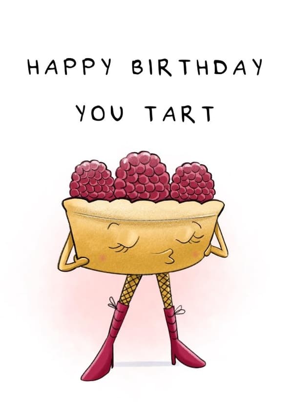 funny, punny birthday card aimed at friends, women
