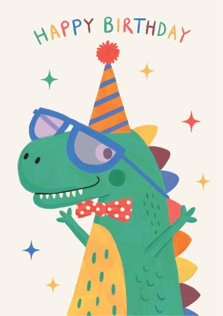 cute, kid friendly birthday card aimed at 1 year olds, 3 year olds, 5 year olds, kids