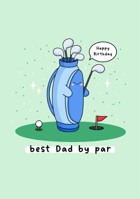 cute, punny birthday card aimed at dad