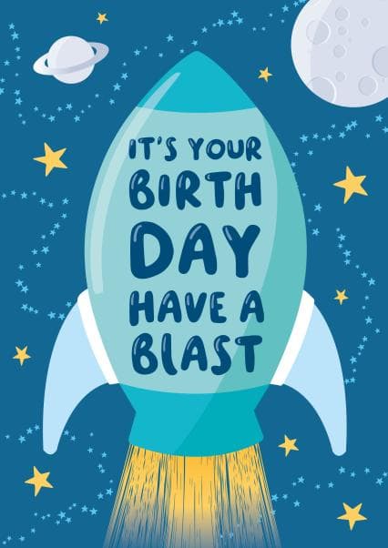 funny, cute birthday card aimed at kids, children, 5 year olds, 6 year olds
