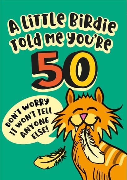 funny birthday card aimed at 50 year olds, friends