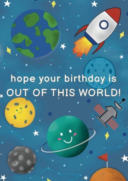 cute, punny birthday card aimed at kids, teenagers